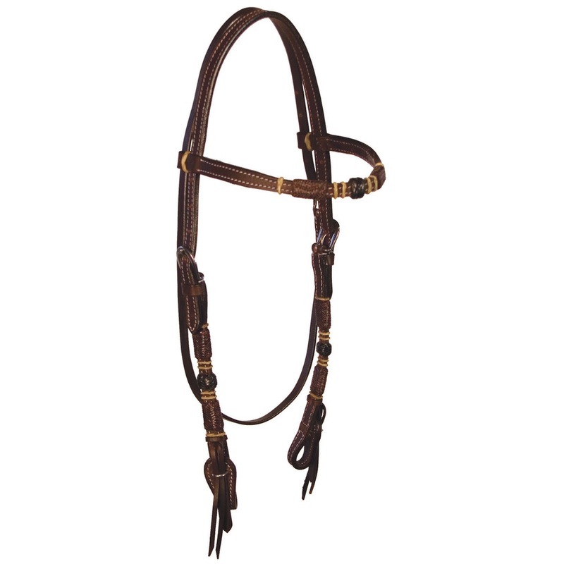 Buffalo Leather Tres Rawhide Browband Headstall