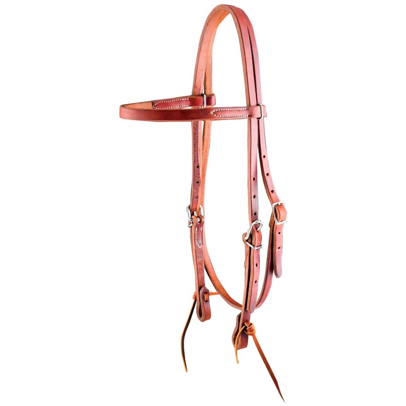 Dr. J Harness Leather Amish Browband Headstall with Stainless Steel Hardware