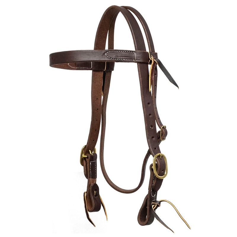 Poplar Head Premium Oiled Harness Leather 1W Browband Headstall