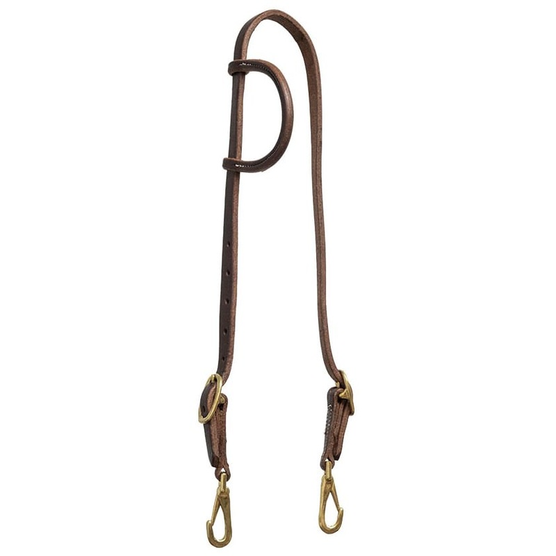 Poplar Head Saddlery Oiled Harness Leather One Ear Headstall with Easy-Change Snap Ends