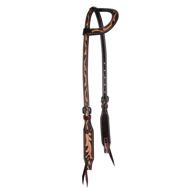 Professional’s Choice Floral One Ear Headstall, Brown