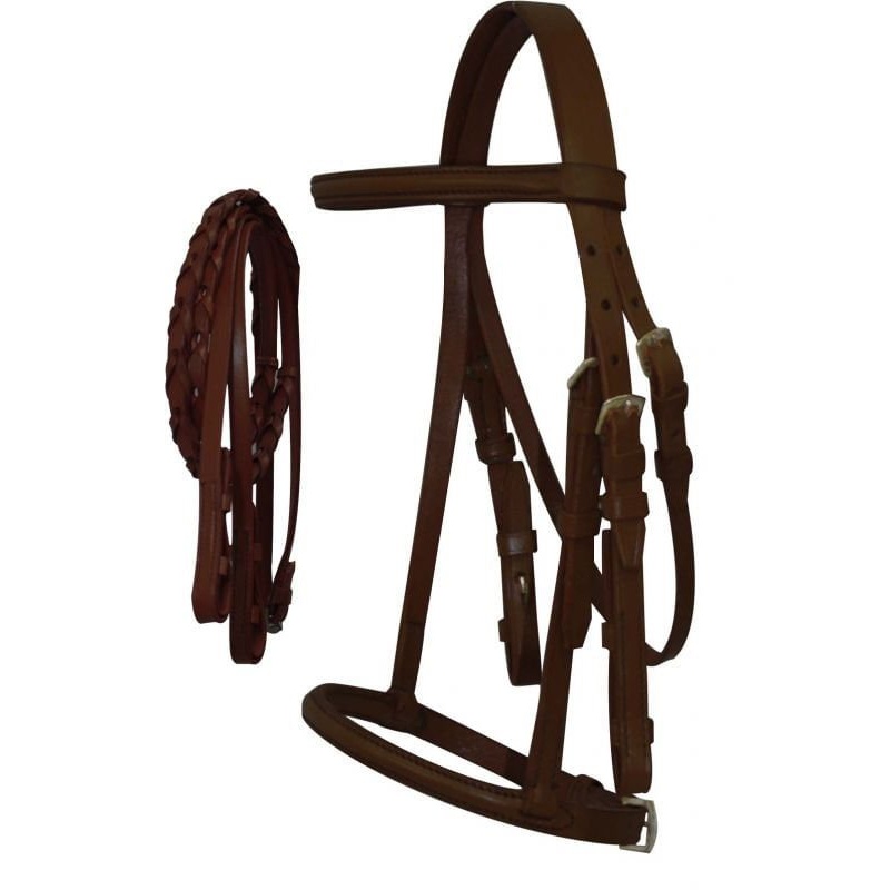 Showman English Bridle|Dark Brown|Black