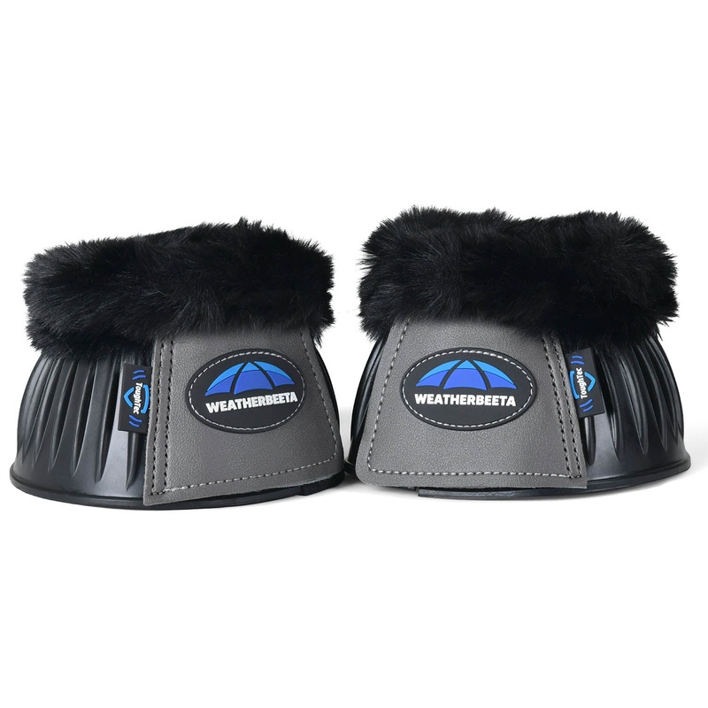 WeatherBeeta Tough-Tec Prime Fleece Trim Rubber Bell Boots for Horses