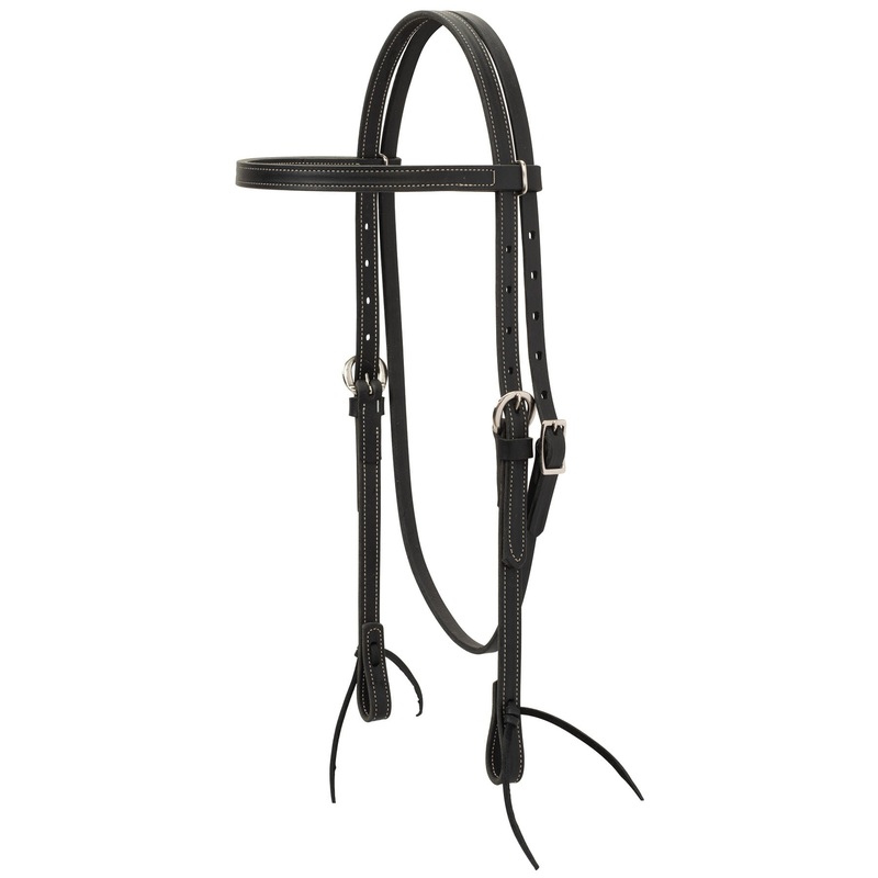 Black Latigo Leather Browband Headstall