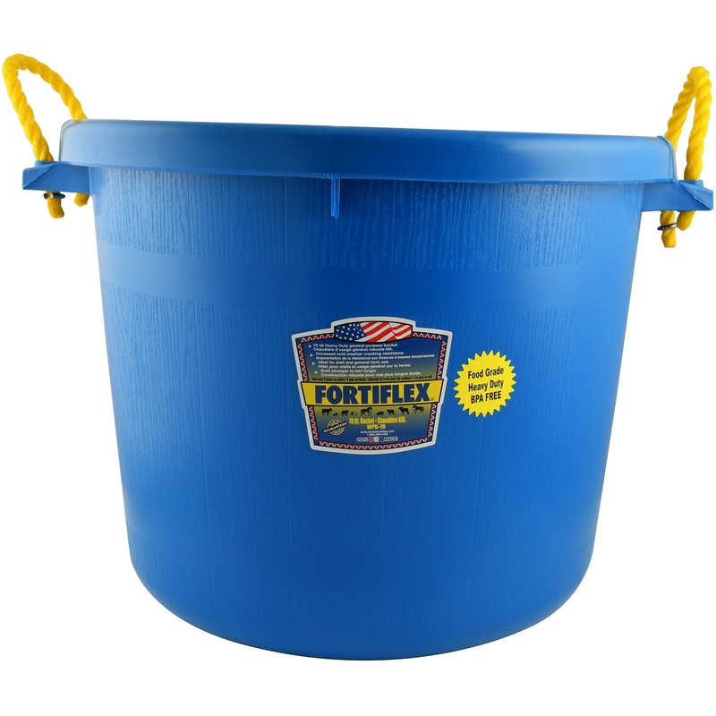 Fortiflex Heavy-Duty Plastic Muck Bucket, 70 Quart