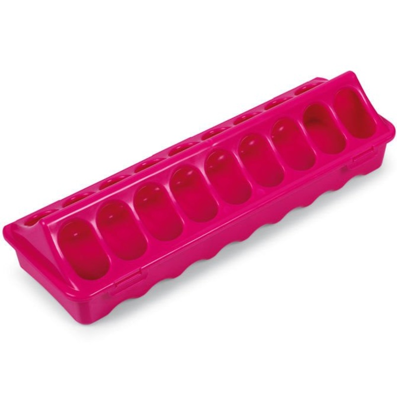 Plastic Ground Chicken Feeder  Chick Feeders, Hinged Lid, Durable Outdoor Poultry Feeder