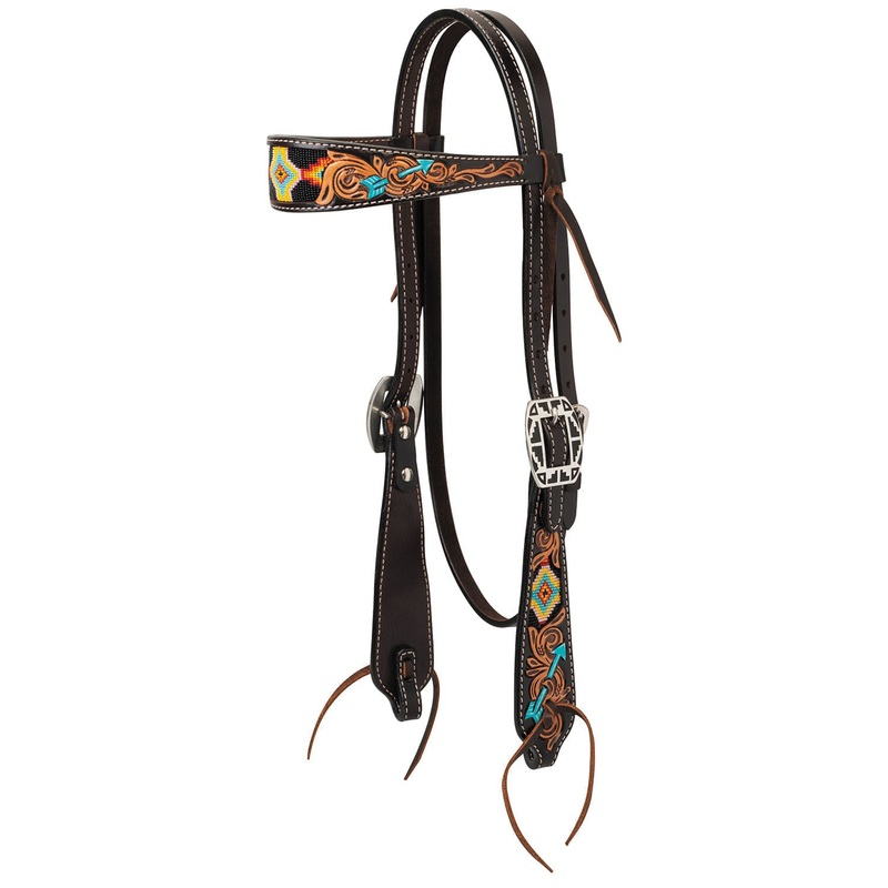 Turquoise Cross Navajo Arrow Browband Headstall