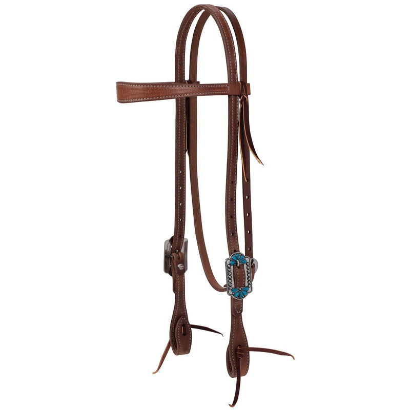 Weaver ProTack Turquoise Flower Browband Headstall