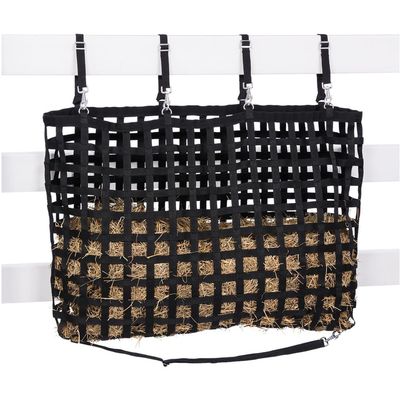 Web Slow-Feed Fence-Line Hay Feeder for Horses