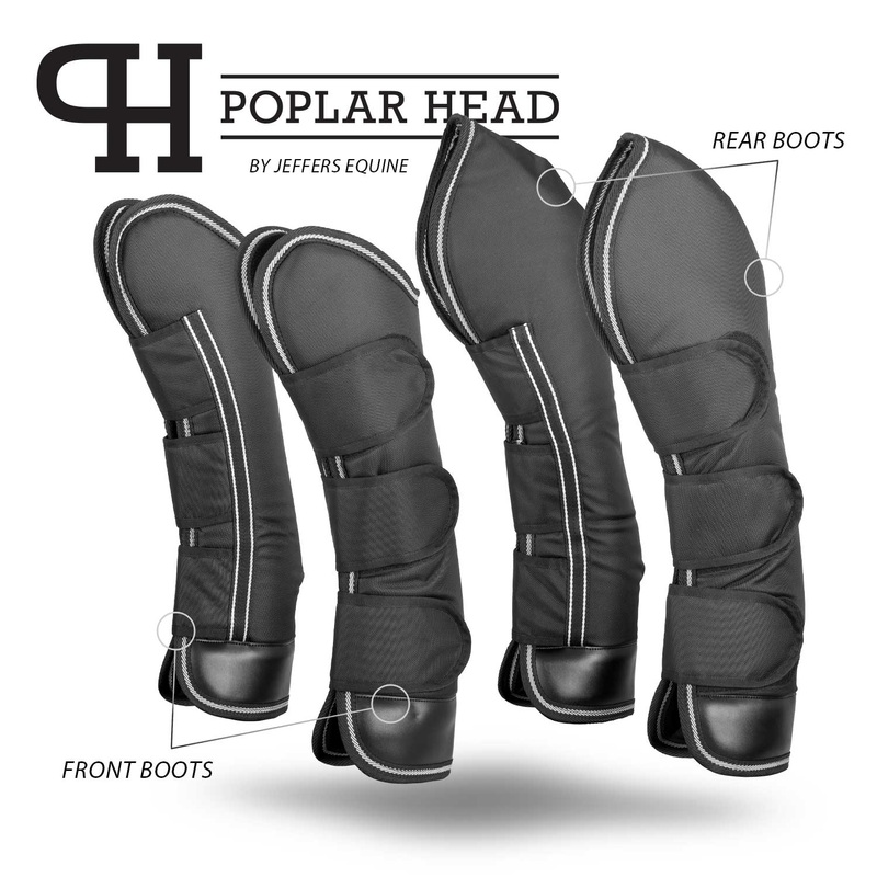 Poplar Head Horse Shipping Boots, 4-Pack with Carry Bag