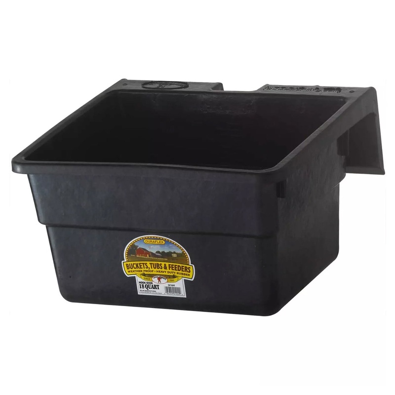 Rubber Hook-Over Feeder, 18 qt, Black