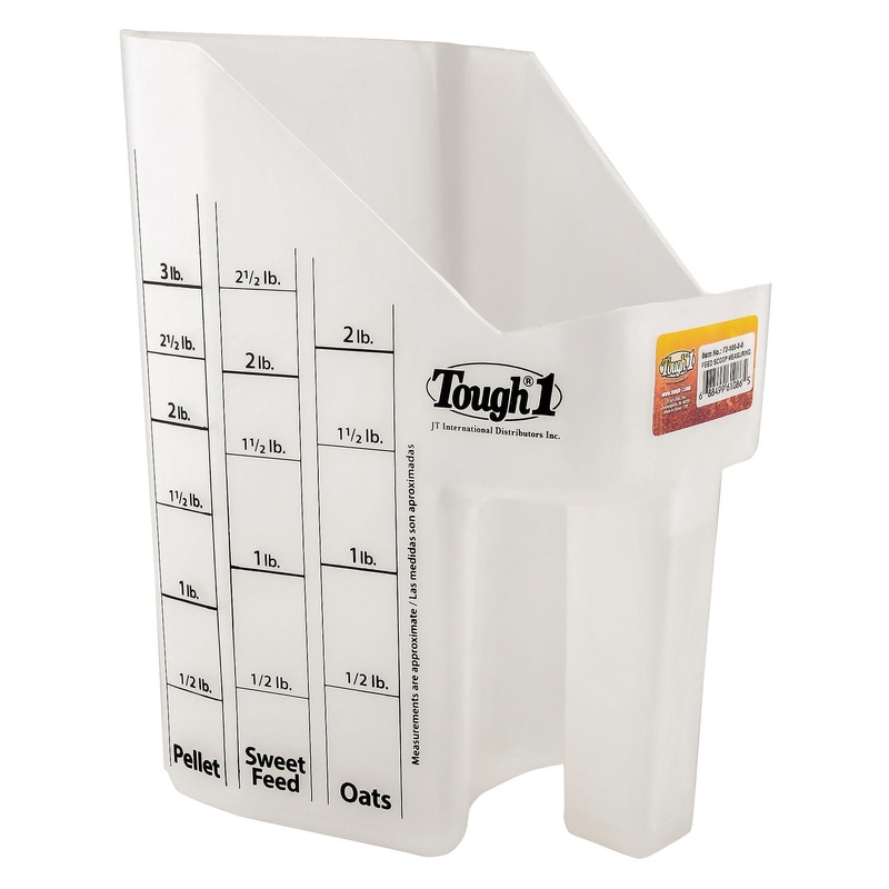 Tough-1 Clear Feed Scoop with Measurements